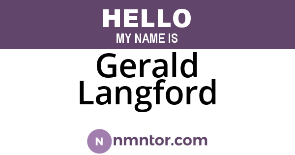 Gerald Langford