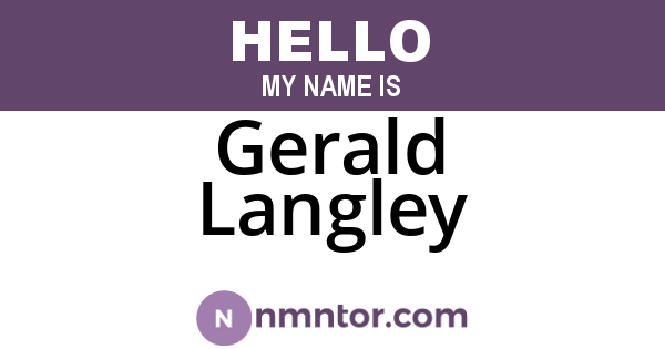Gerald Langley