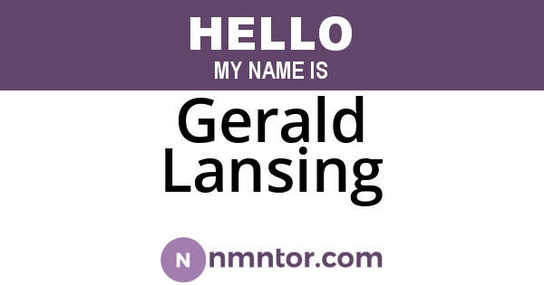 Gerald Lansing