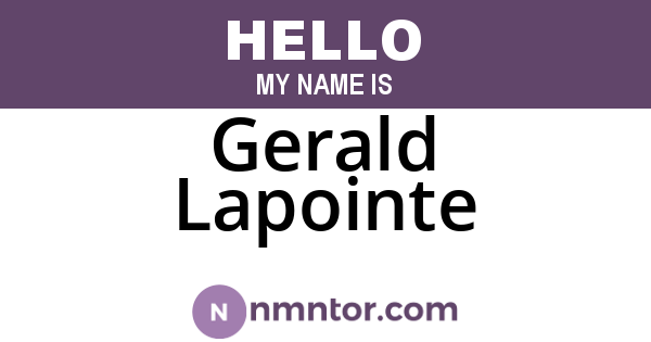 Gerald Lapointe