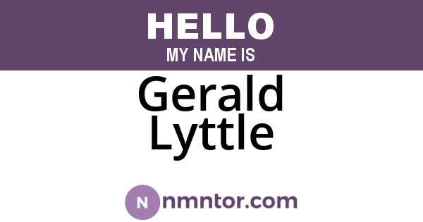 Gerald Lyttle