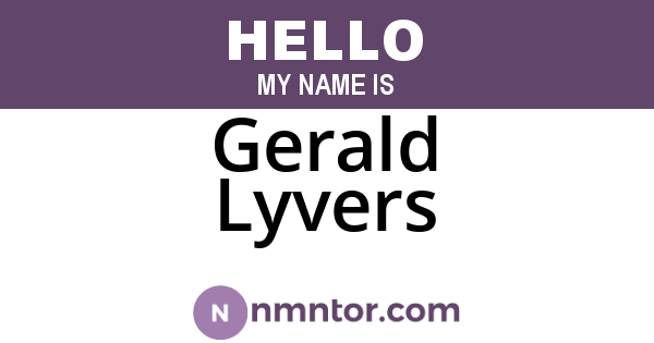 Gerald Lyvers
