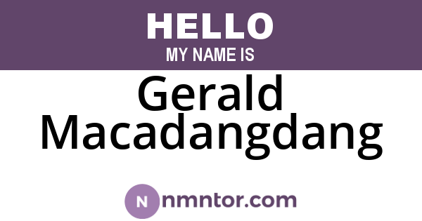 Gerald Macadangdang