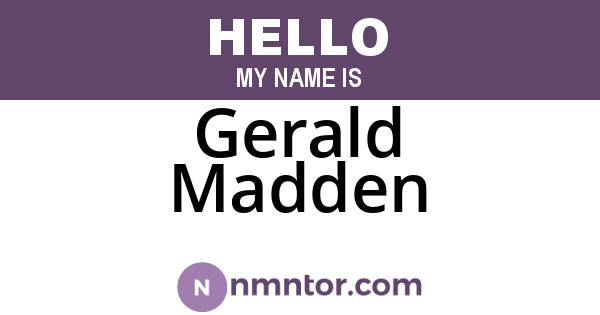 Gerald Madden