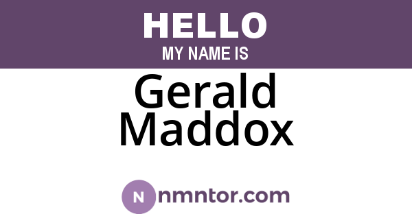 Gerald Maddox