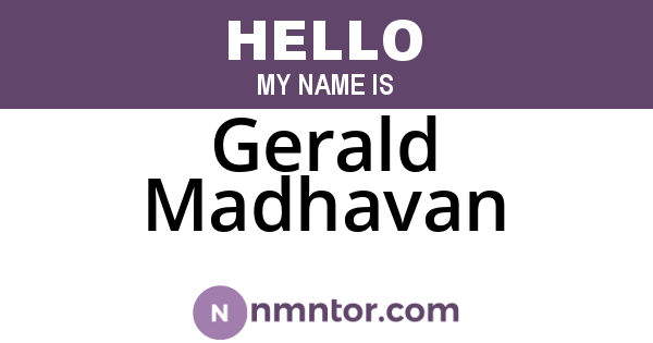 Gerald Madhavan