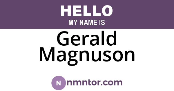Gerald Magnuson
