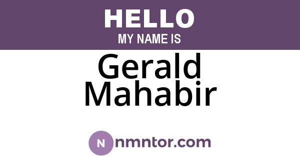 Gerald Mahabir