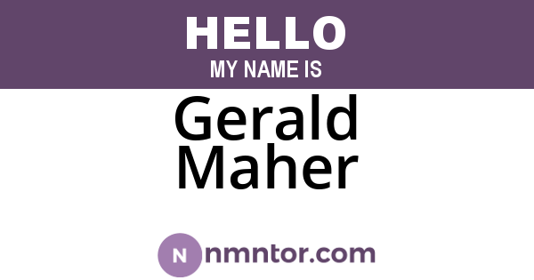 Gerald Maher