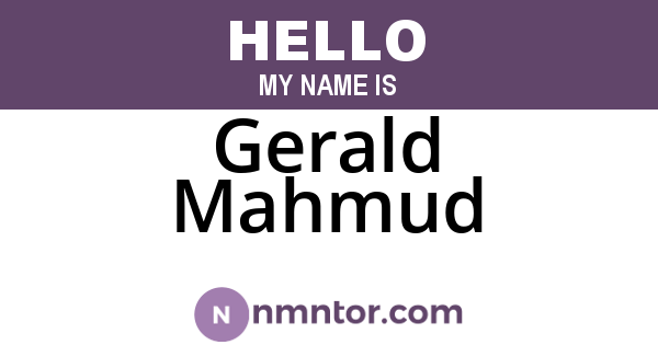 Gerald Mahmud