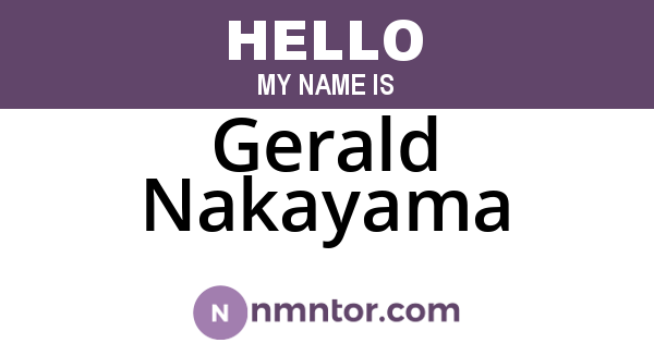 Gerald Nakayama
