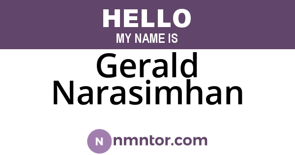 Gerald Narasimhan