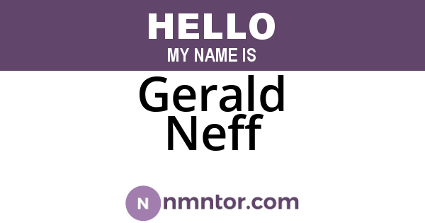 Gerald Neff