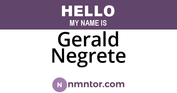 Gerald Negrete