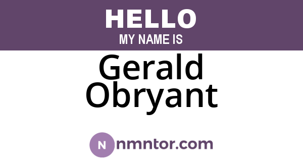 Gerald Obryant