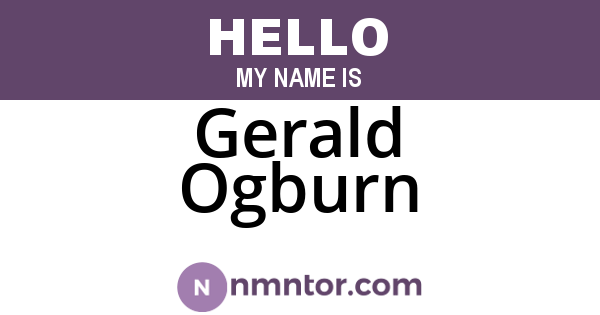 Gerald Ogburn