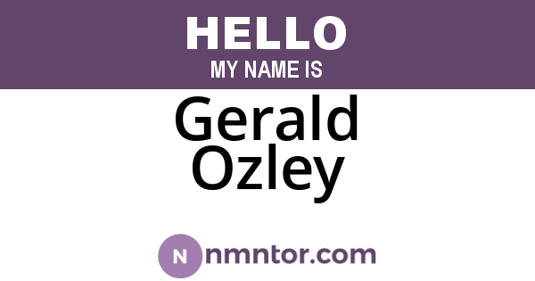 Gerald Ozley