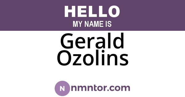 Gerald Ozolins