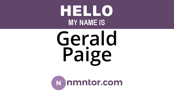 Gerald Paige