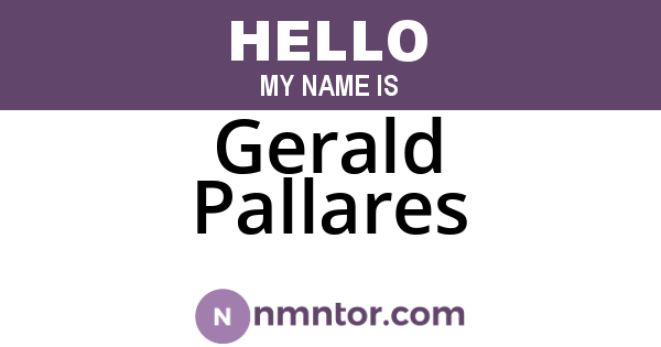 Gerald Pallares