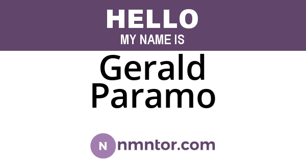 Gerald Paramo