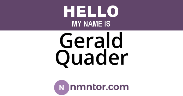 Gerald Quader