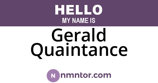 Gerald Quaintance