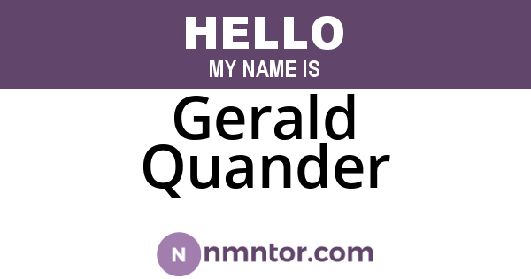 Gerald Quander