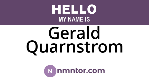 Gerald Quarnstrom