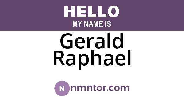 Gerald Raphael