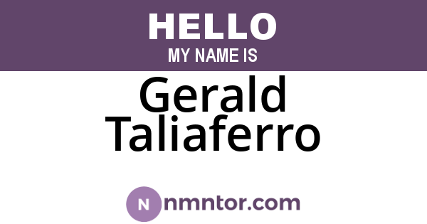 Gerald Taliaferro