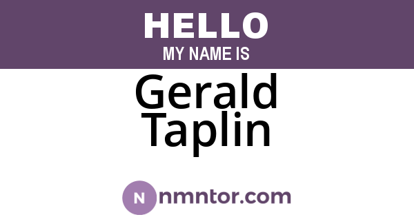 Gerald Taplin