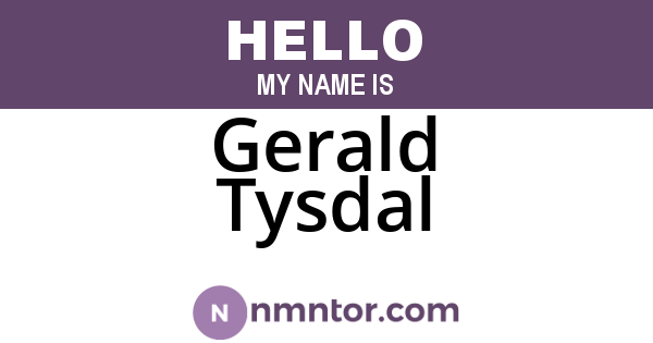 Gerald Tysdal