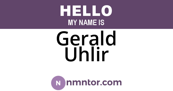 Gerald Uhlir
