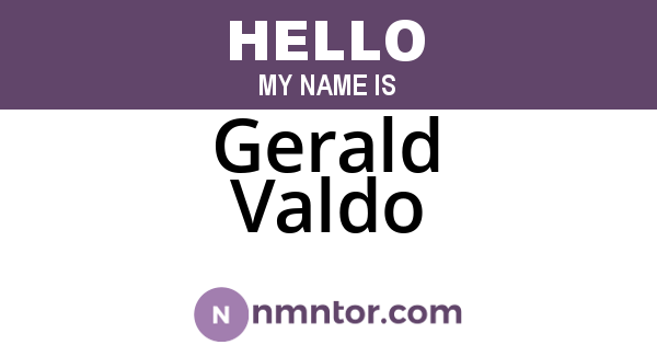 Gerald Valdo