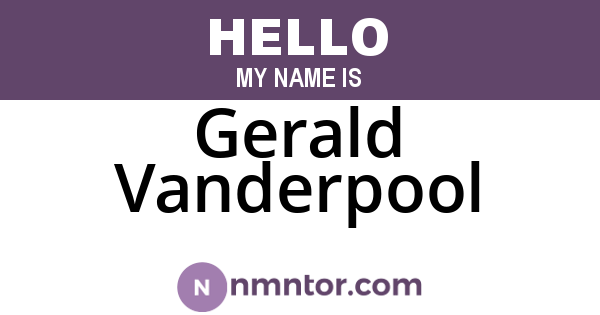 Gerald Vanderpool