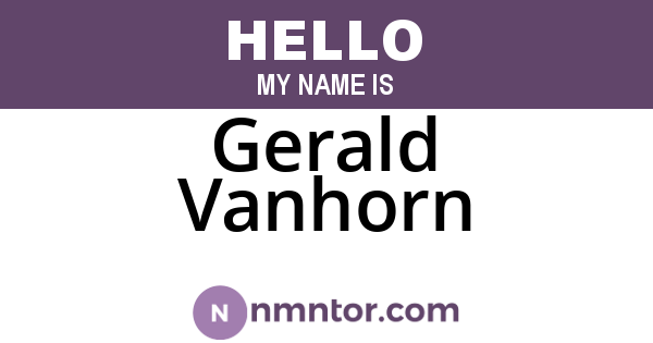 Gerald Vanhorn