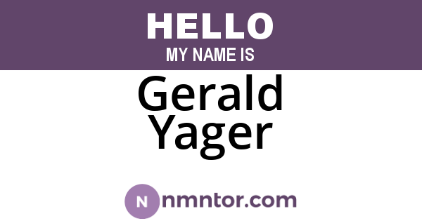 Gerald Yager