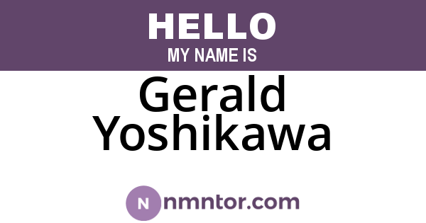 Gerald Yoshikawa