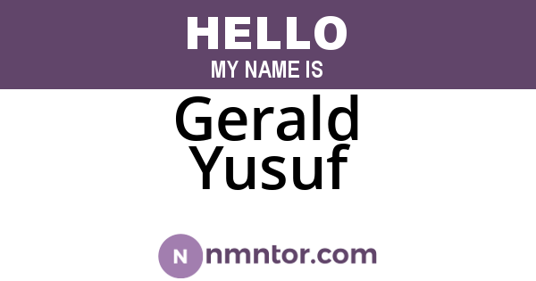 Gerald Yusuf
