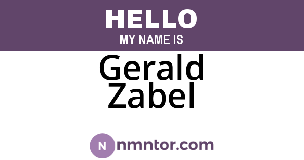 Gerald Zabel