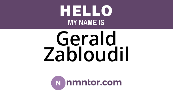 Gerald Zabloudil