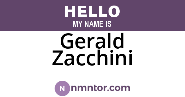 Gerald Zacchini