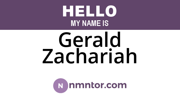 Gerald Zachariah