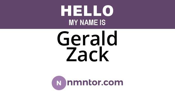 Gerald Zack