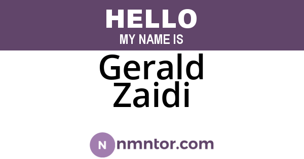 Gerald Zaidi