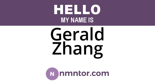 Gerald Zhang