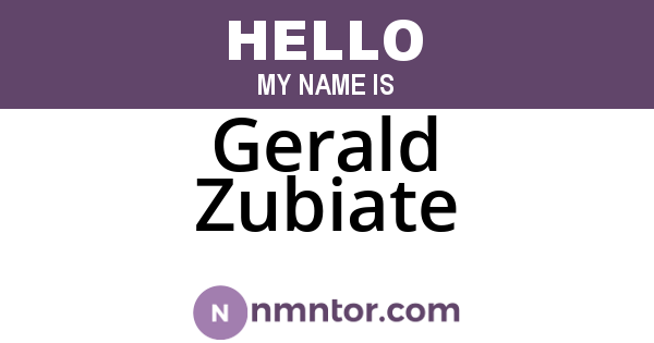 Gerald Zubiate