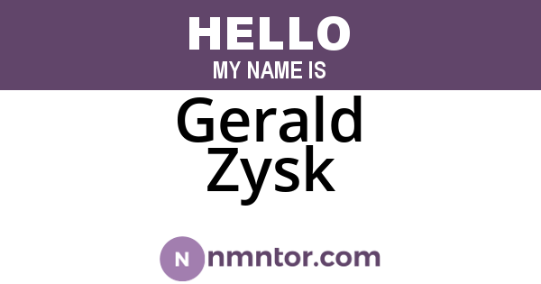 Gerald Zysk