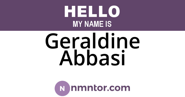 Geraldine Abbasi